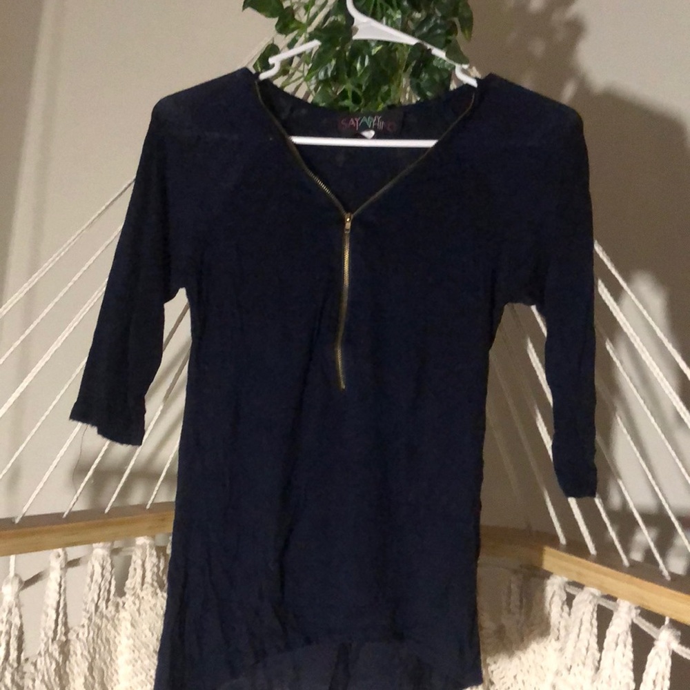 Zipper top navy